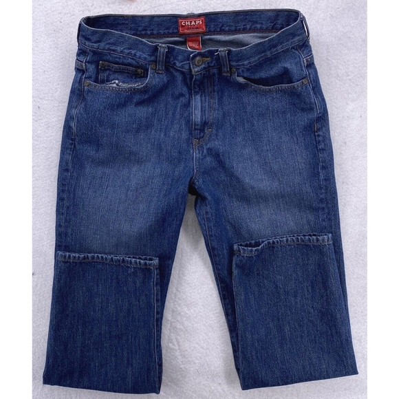Chaps Jeans Mens Size 34X30 Mid Rise Straight Fit Medium Wash  Cotton Denim Blue - Picture 7 of 15